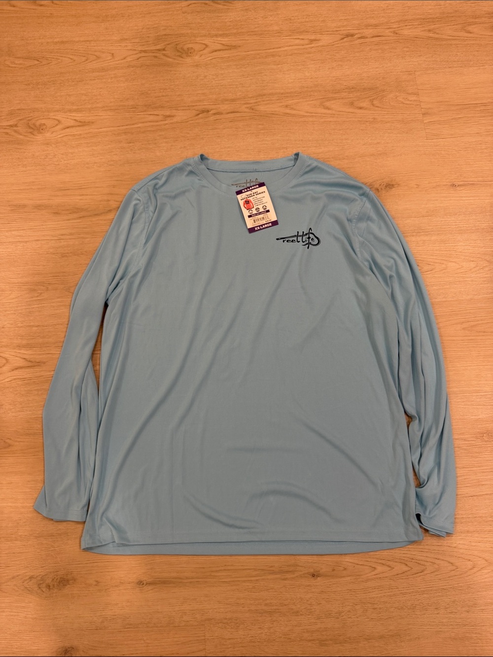 New Reel Life XXL Men's Long-Sleeve Performance Shirt - Light Blue